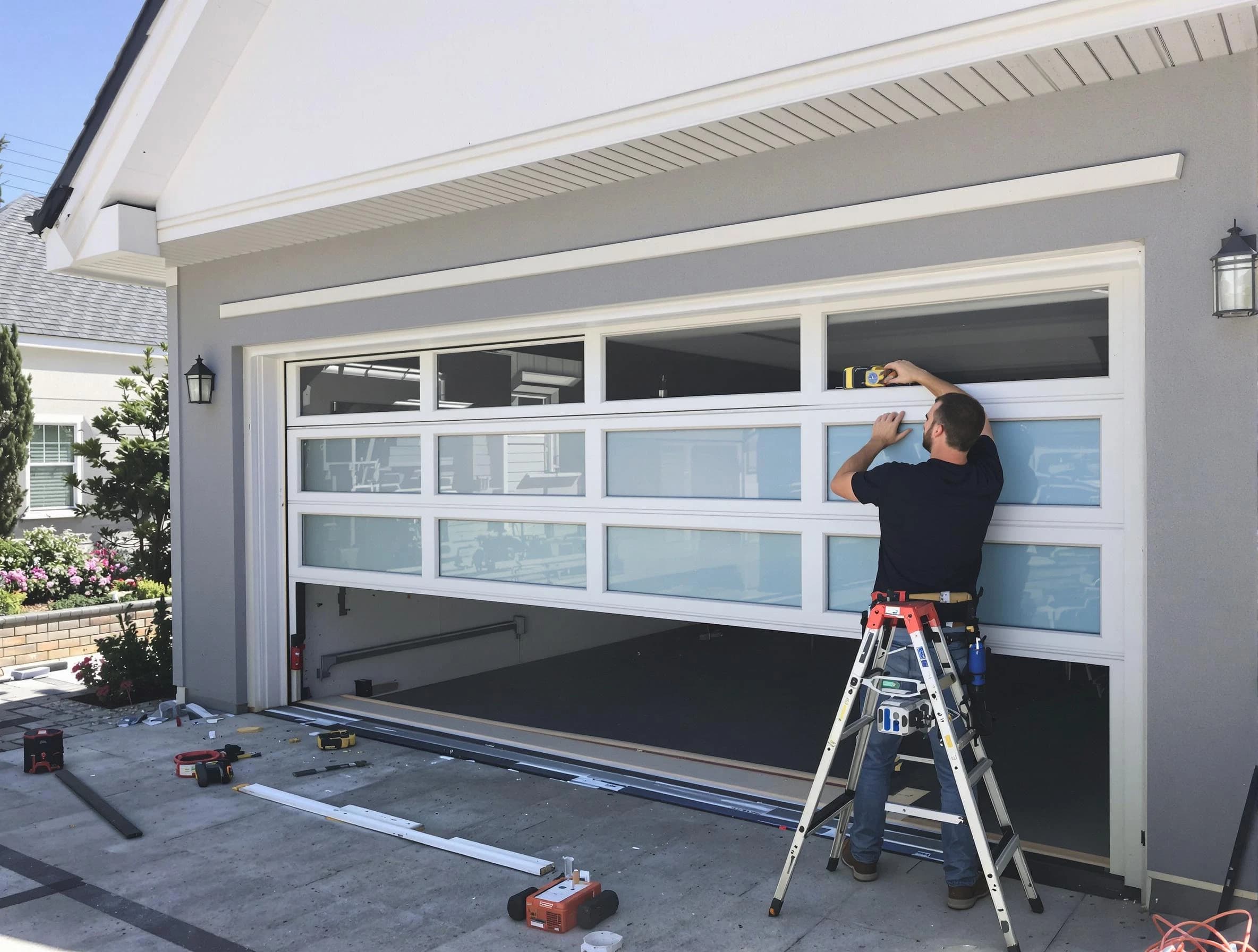Andover Garage Door Repair team performing garage door replacement in Andover