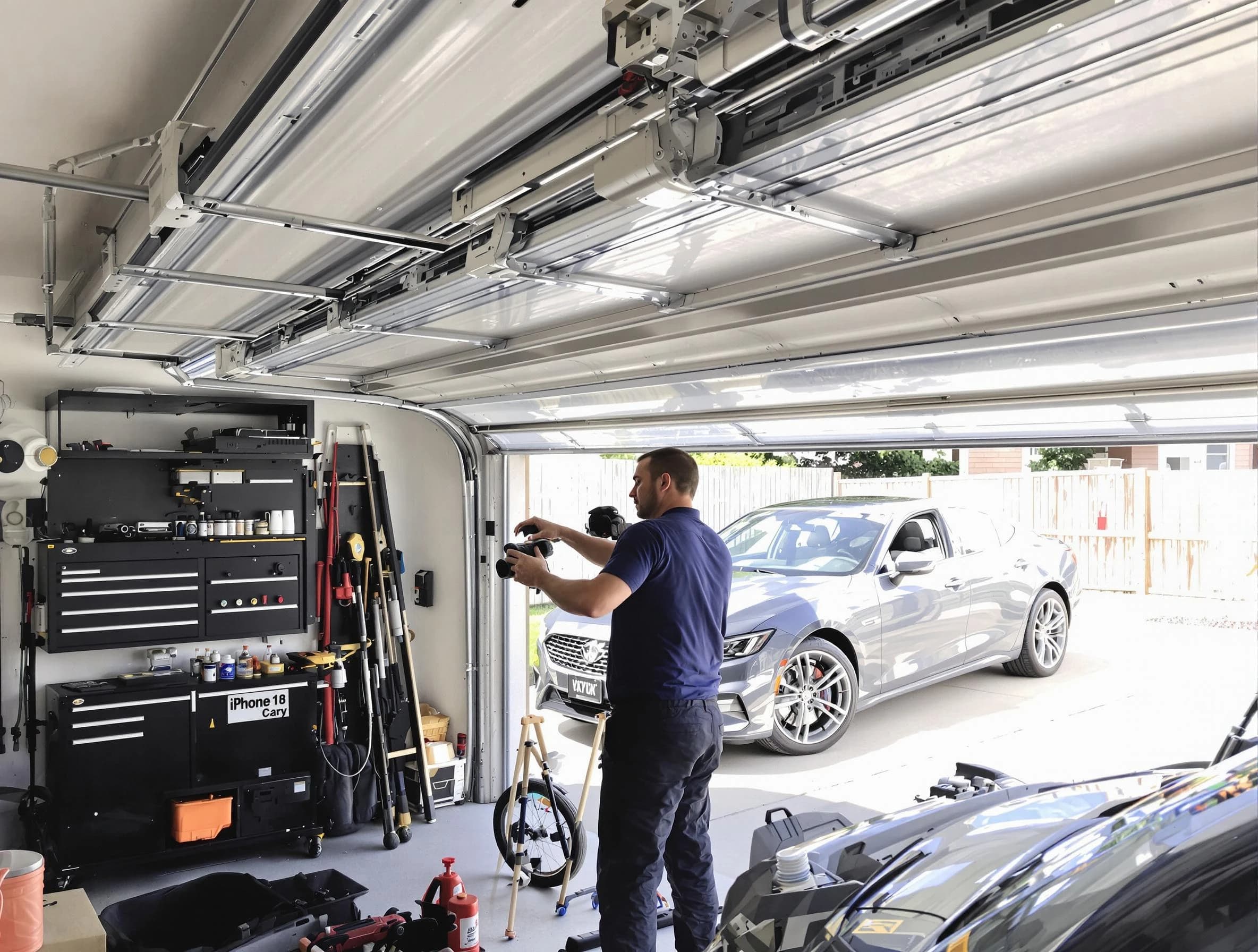 Andover Garage Door Repair technician fixing noisy garage door in Andover