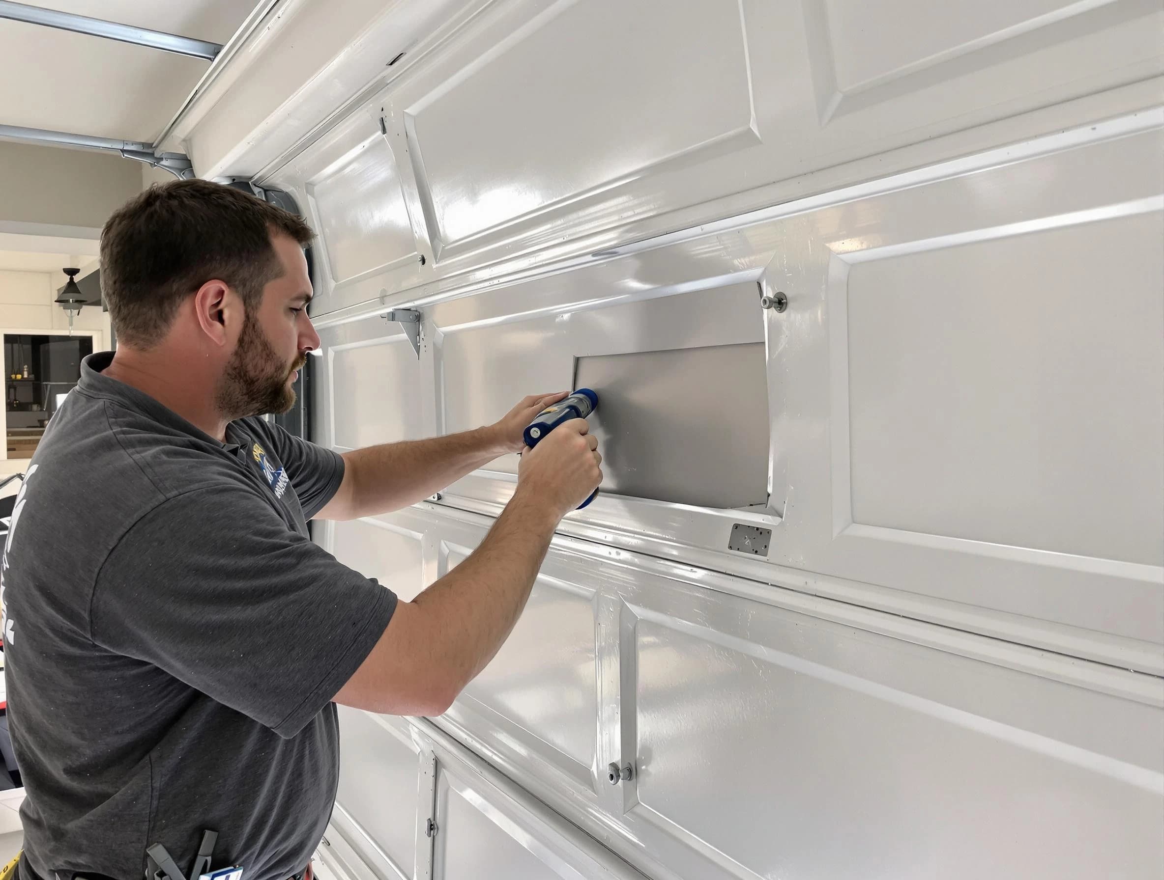 Garage door panel repair by Andover Garage Door Repair in Andover