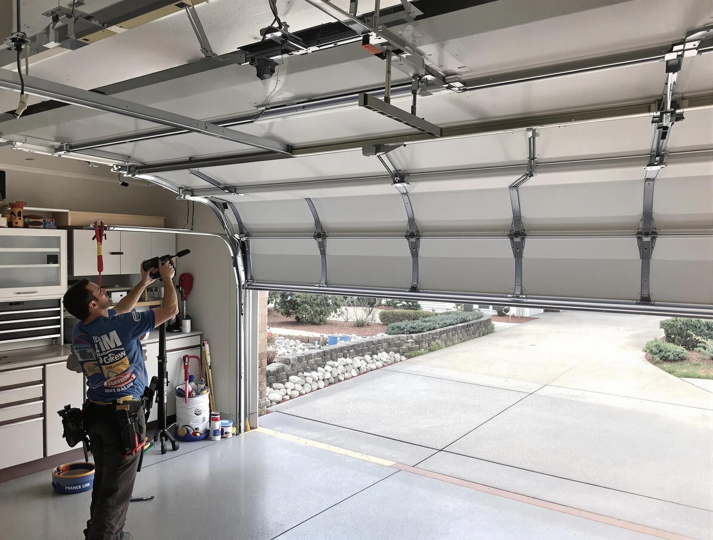 Garage door track repair service by Andover Garage Door Repair in Andover