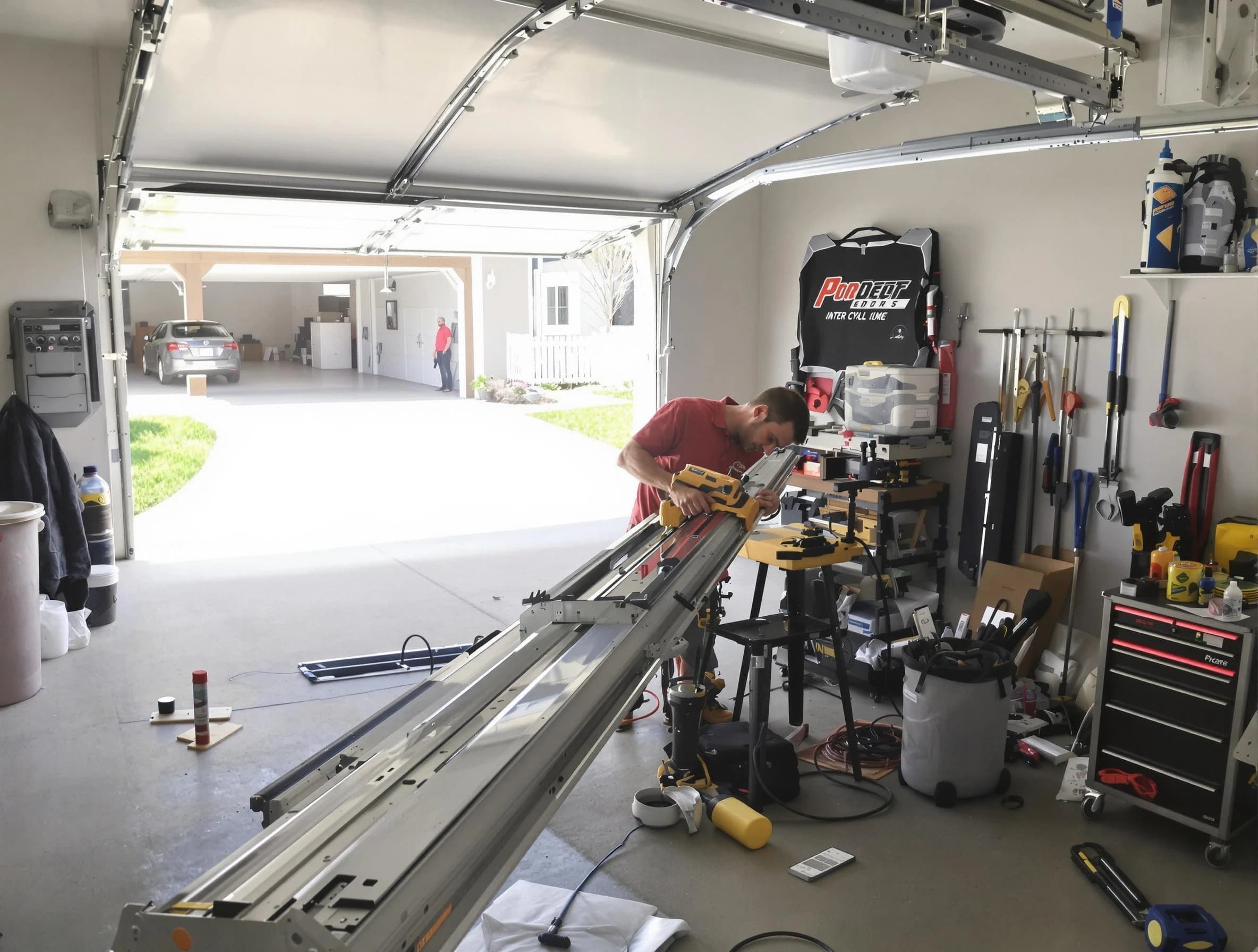 Andover Garage Door Repair expert performing track repair in Andover