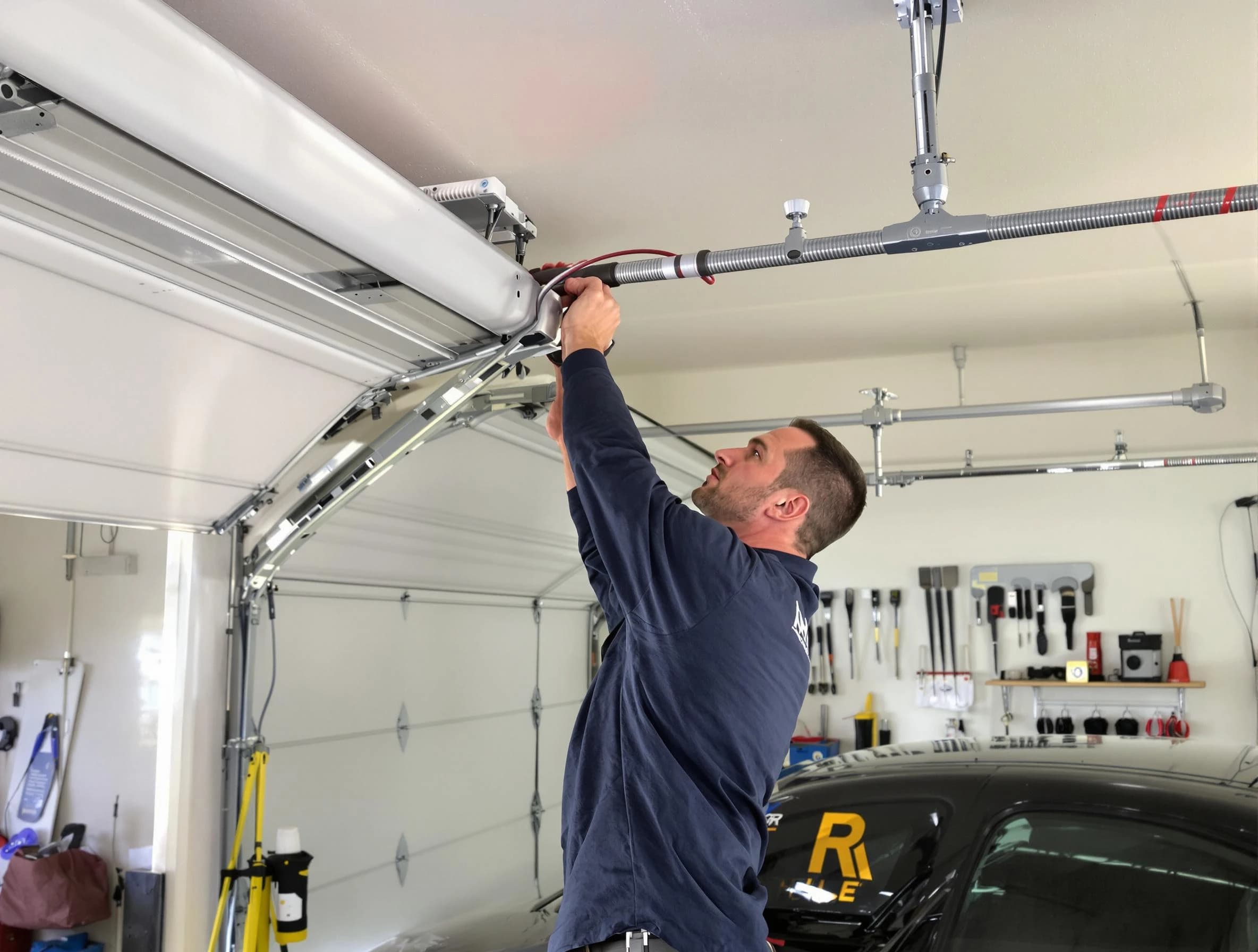 Andover Garage Door Repair technician performing garage door cable repair in Andover